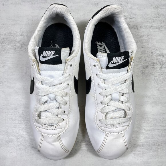 Nike Classic Cortez Leather Sneakers - Women's Size 7 - White Black - Picture 7 of 10